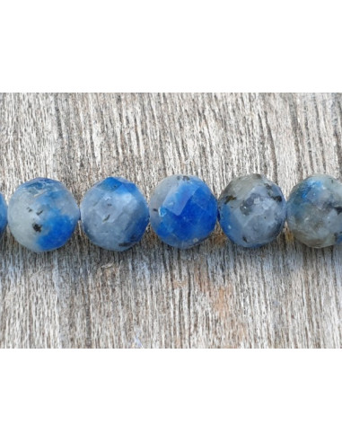 K2-Azuritkette (K2 Nite Stone) 6mm facettiert