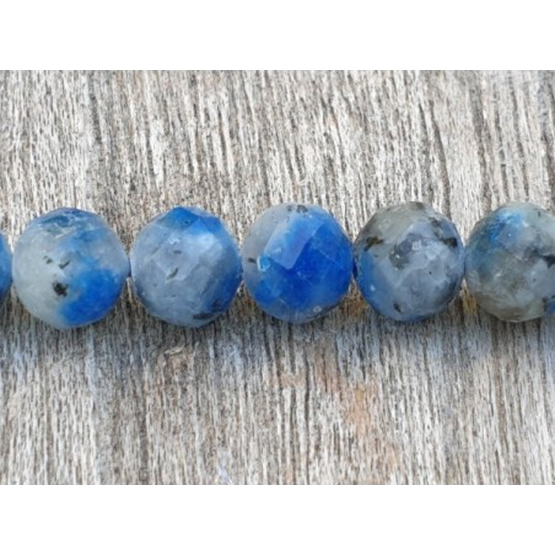 K2-Azuritkette (K2 Nite Stone) 6mm facettiert