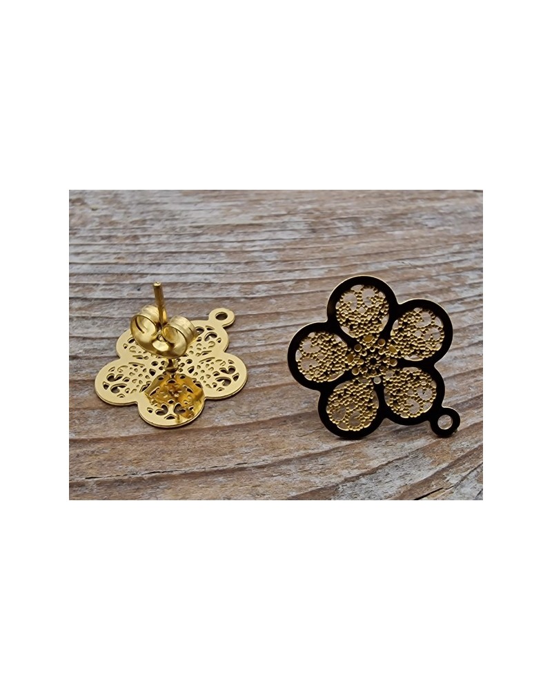 Ohrstecker 15mm (2 Stk), Edelstahl gold