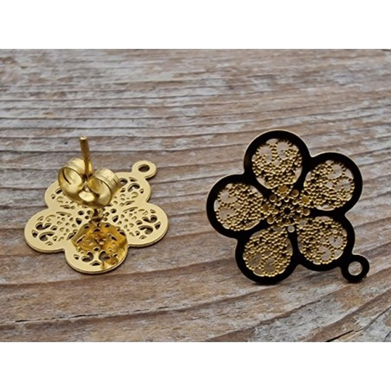 Ohrstecker 15mm (2 Stk), Edelstahl gold