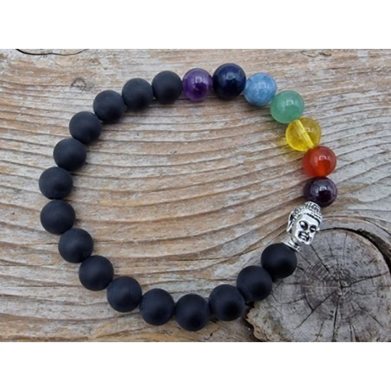 Chakra 8mm Armband mit Buddha