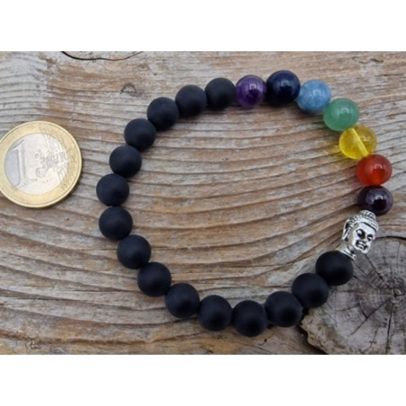 Chakra 8mm Armband mit Buddha