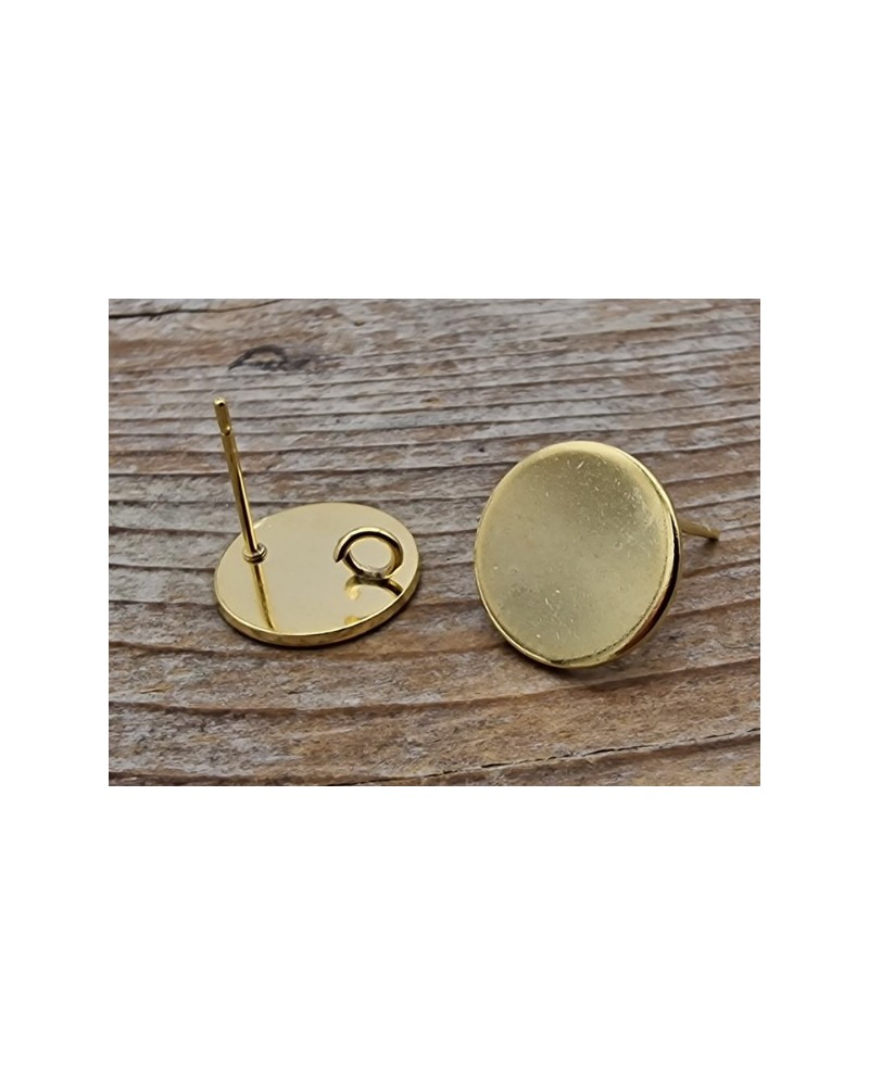 Ohrstecker 12mm (2 Stk), Edelstahl gold