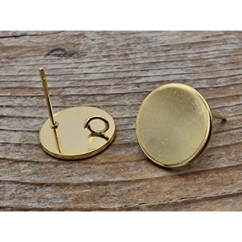Ohrstecker 12mm (2 Stk), Edelstahl gold