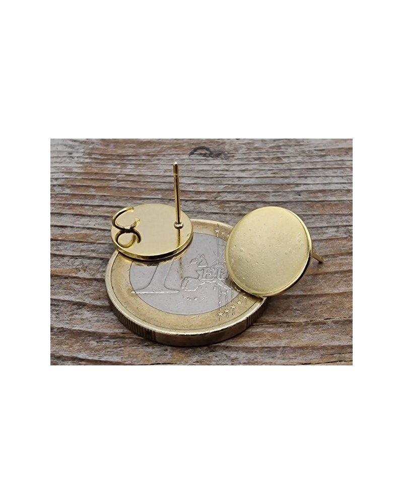 Ohrstecker 12mm (2 Stk), Edelstahl gold