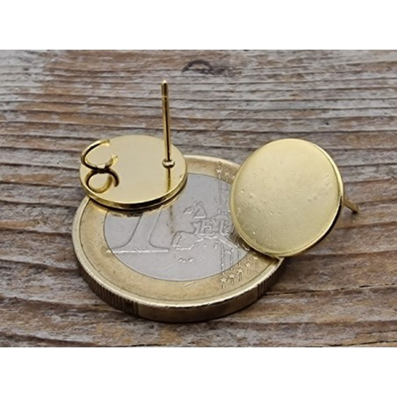 Ohrstecker 12mm (2 Stk), Edelstahl gold