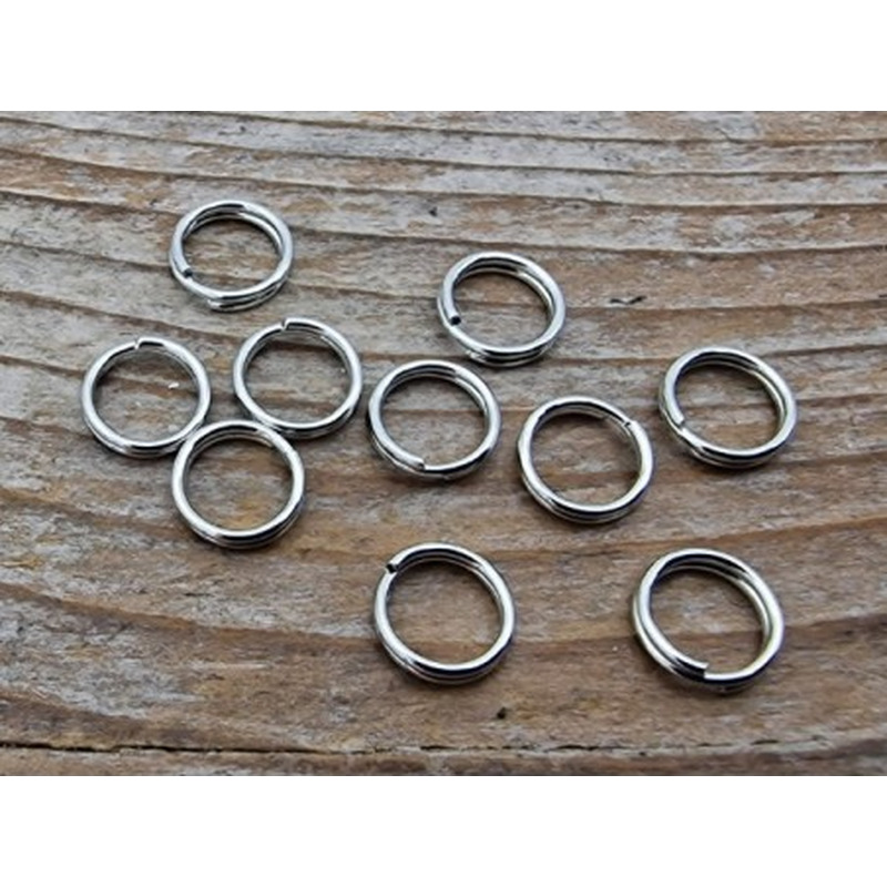 Spiralring 6mm (10 Stk), rhodiumfarben