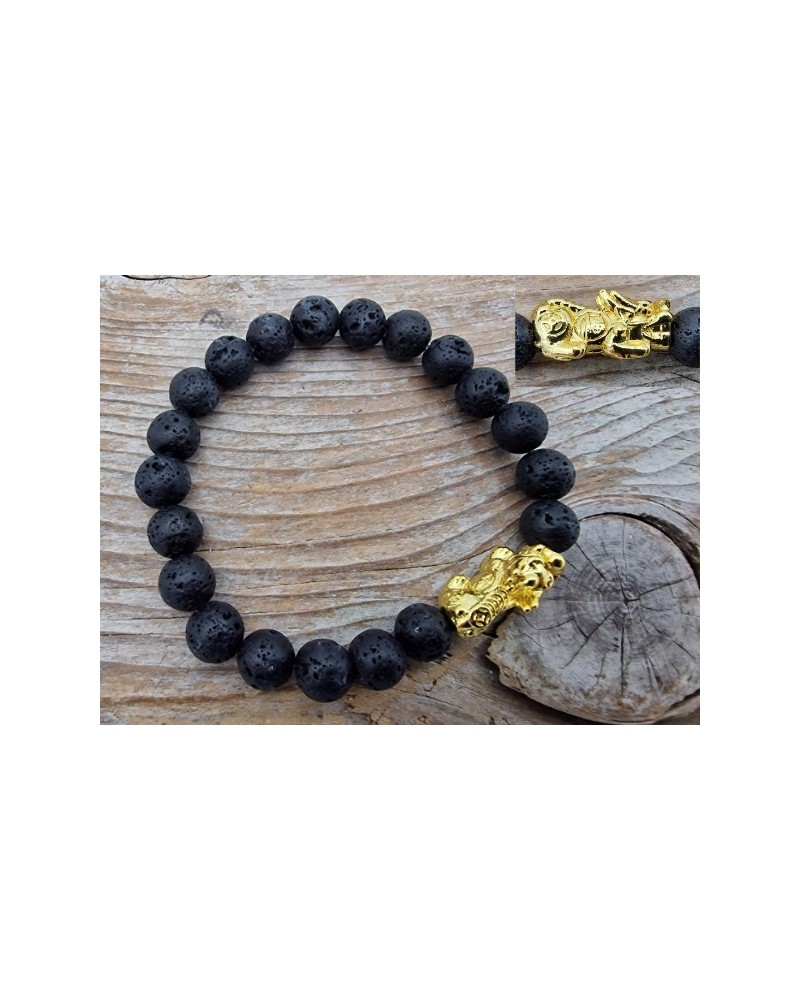 Lava Armband mit Drache 8mm