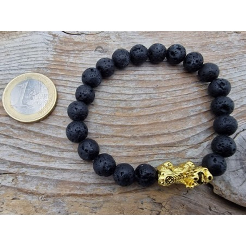 Lava Armband mit Drache 8mm