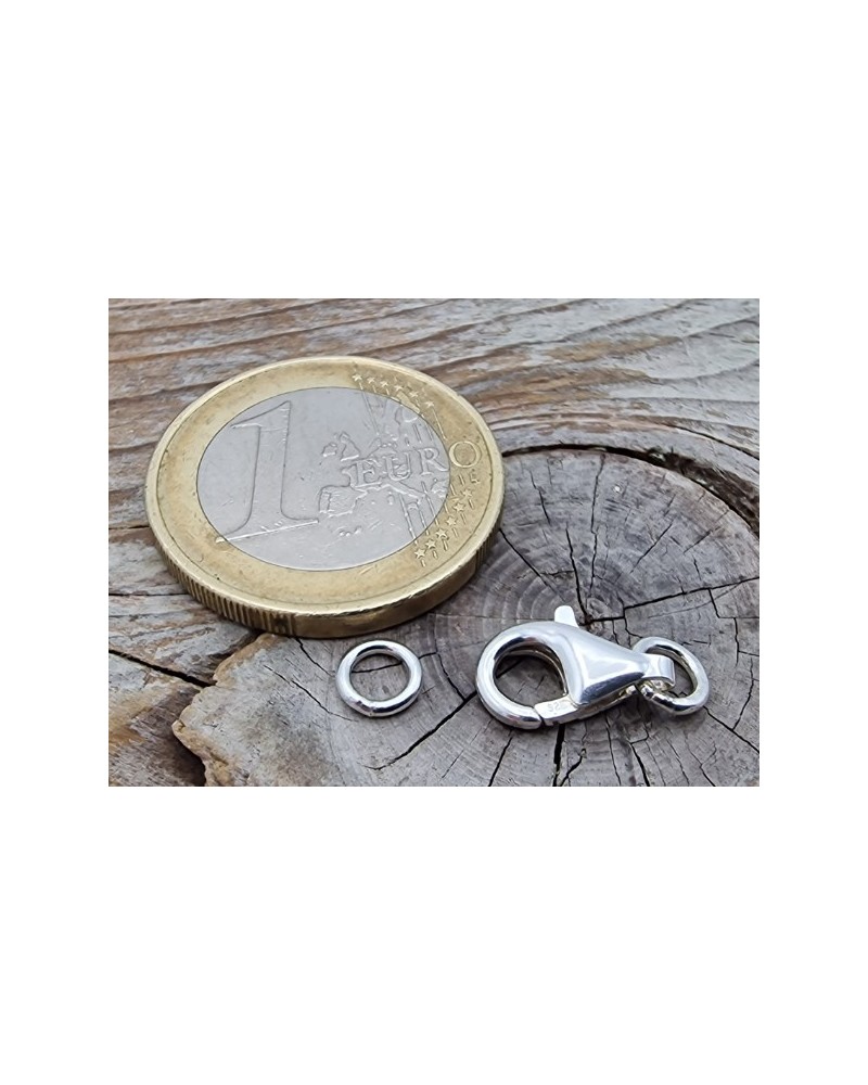 Schliesse 11mm, 925 Silber mit geschlossenen Ringen