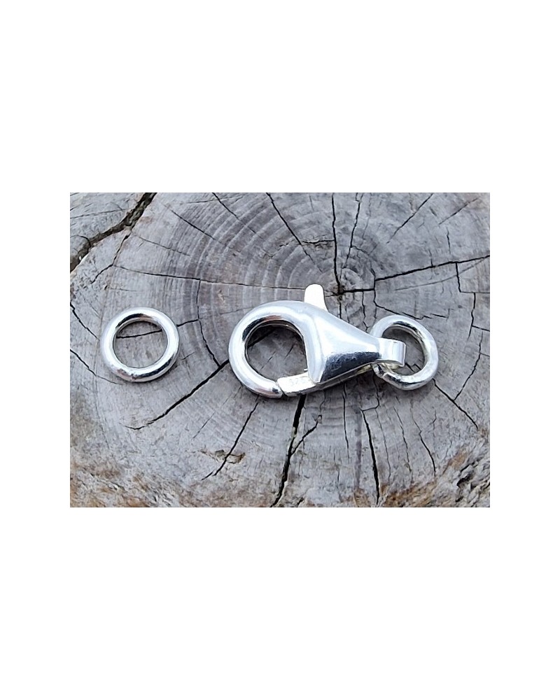 Schliesse 11mm, 925 Silber mit geschlossenen Ringen