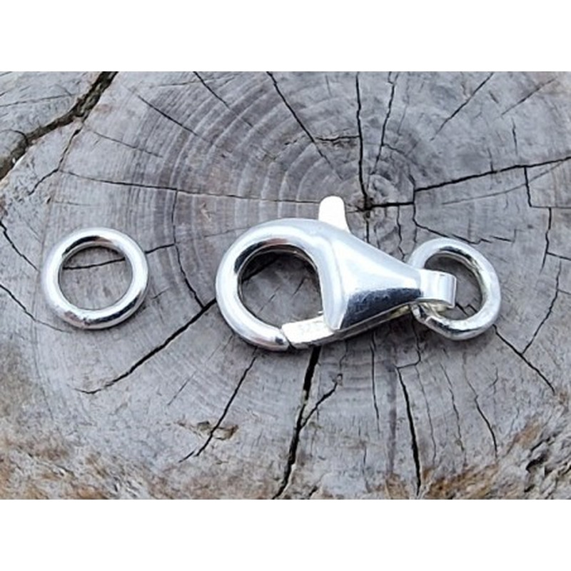 Schliesse 11mm, 925 Silber mit geschlossenen Ringen