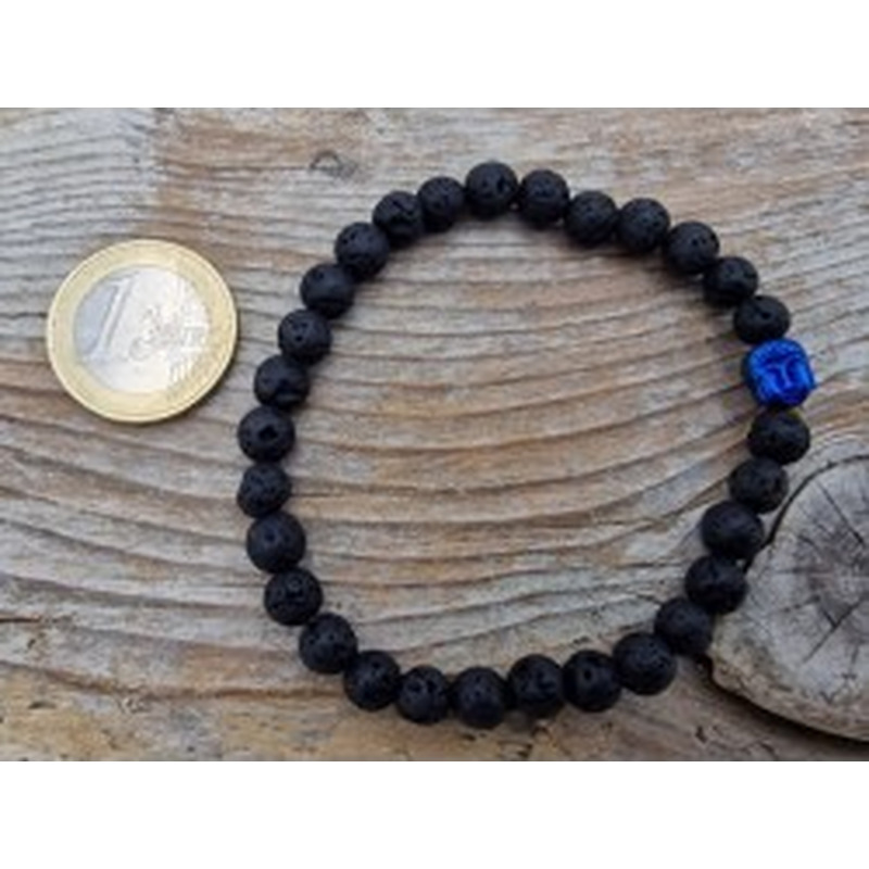 Lava Armband mit Buddhakopf 6mm 2