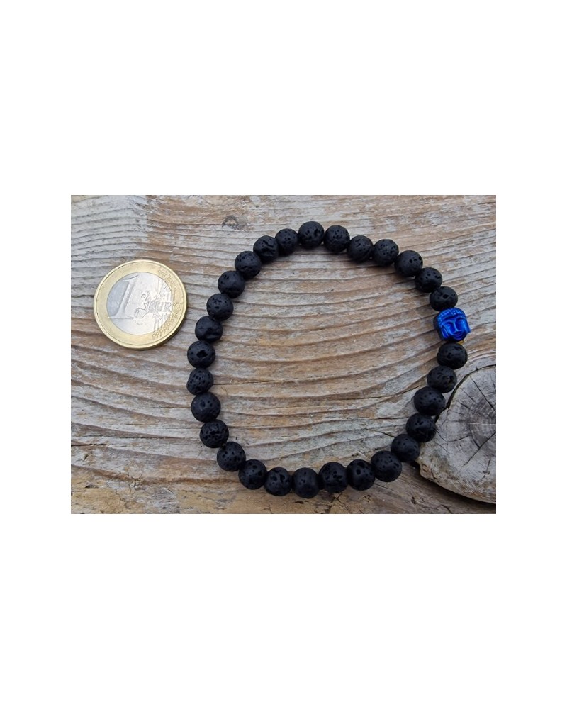 Lava Armband mit Buddhakopf 6mm