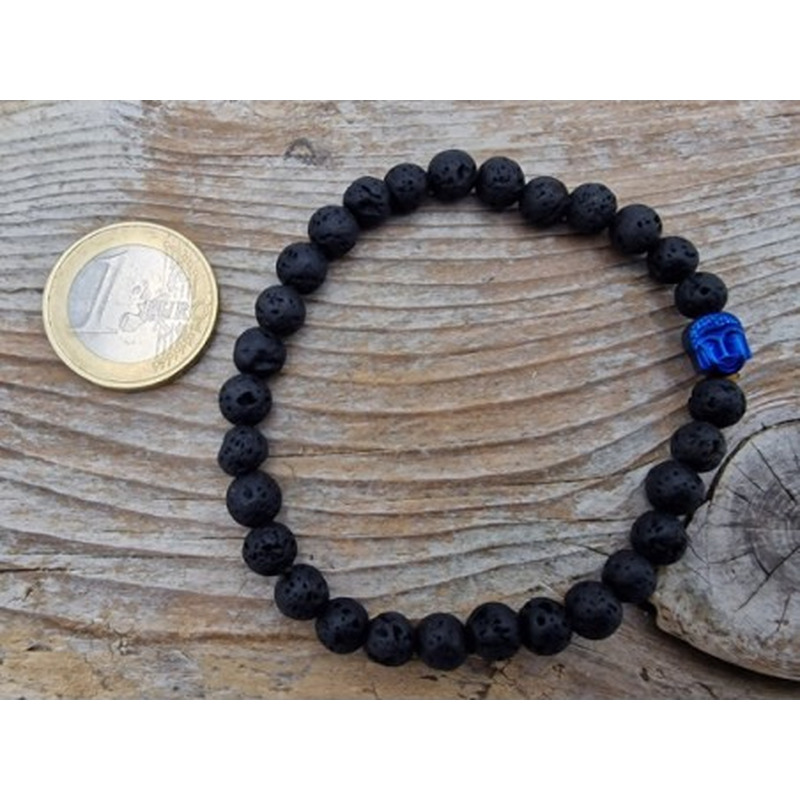 Lava Armband mit Buddhakopf 6mm