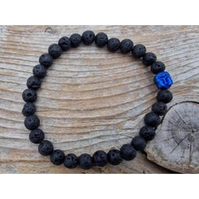 Lava Armband mit Buddhakopf 6mm