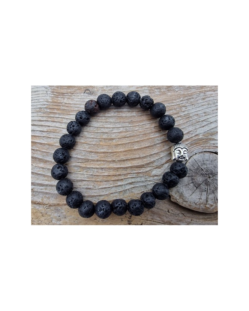 Lava Armband mit Buddhakopf 8mm