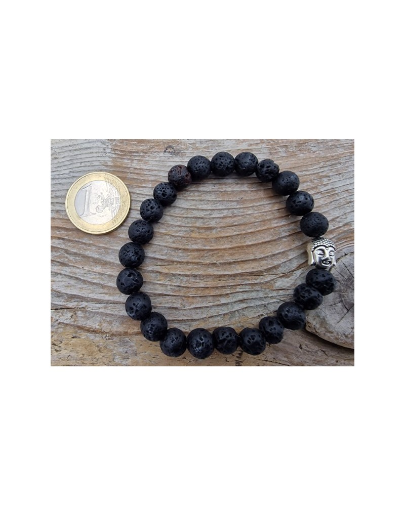 Lava Armband mit Buddhakopf 8mm