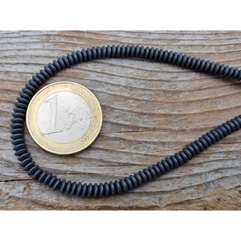 Blutsteinkette (Hämatit) matt 4x1mm