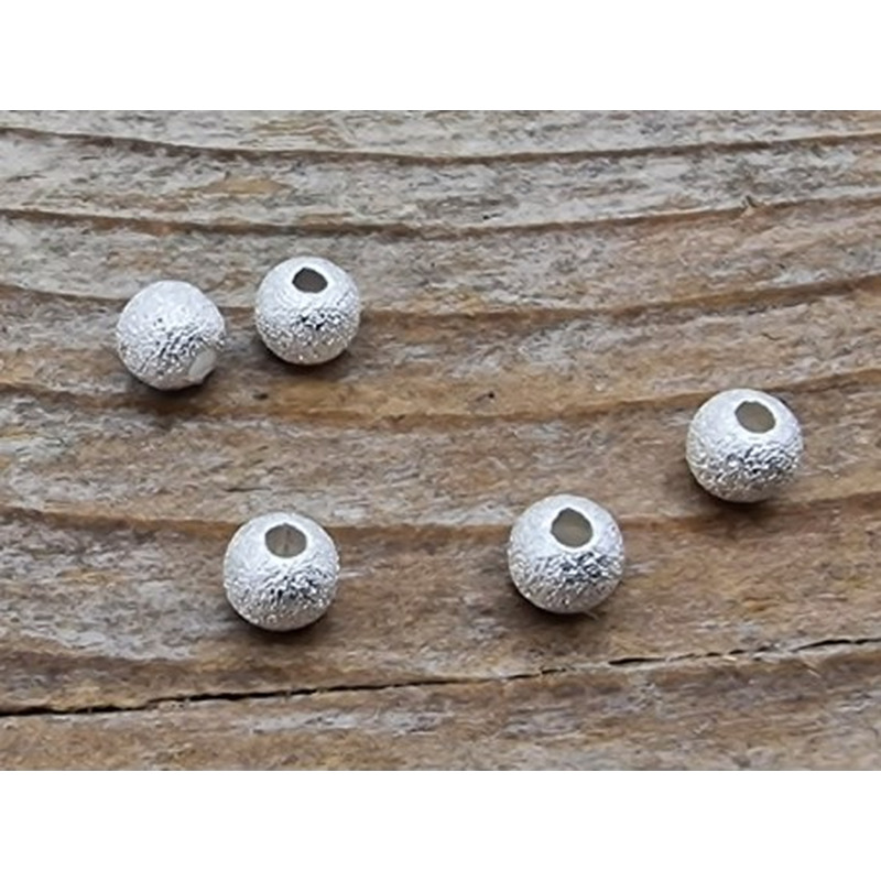 Zwischenteil, Kugel 3mm (10 Stk), 925 Silber diamantiert