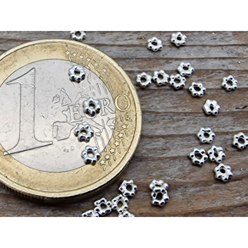 Zwischenteil, Blume 2.2x0.8mm, 925 Silber
