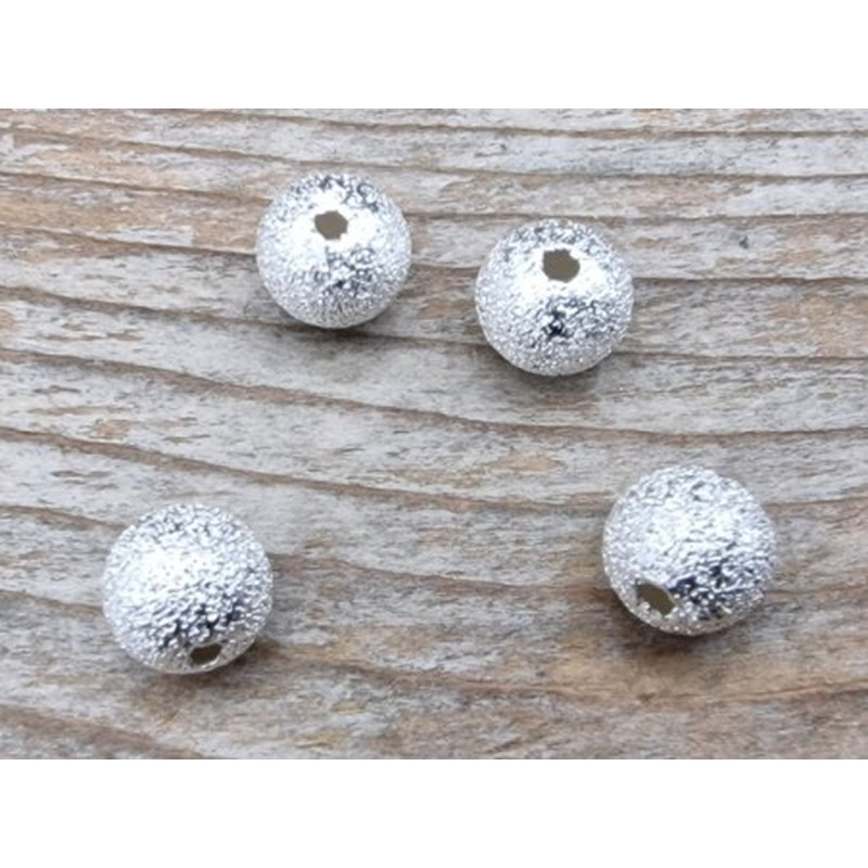 Zwischenteil, Kugel 6mm, 925 Silber diamantiert