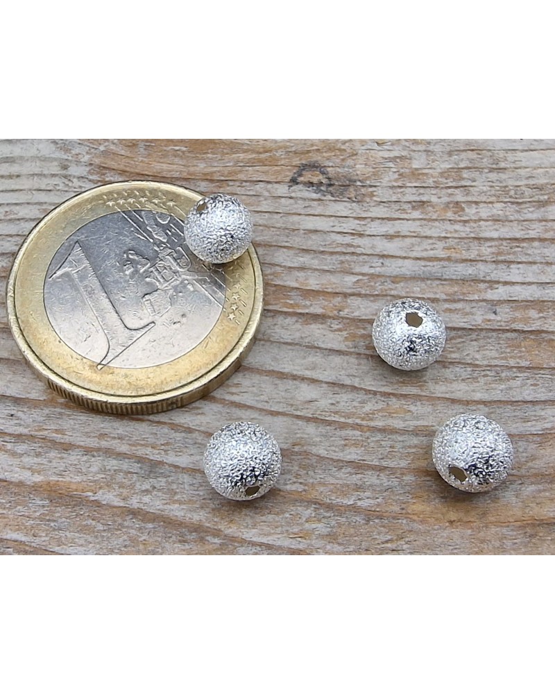 Zwischenteil, Kugel 6mm, 925 Silber diamantiert