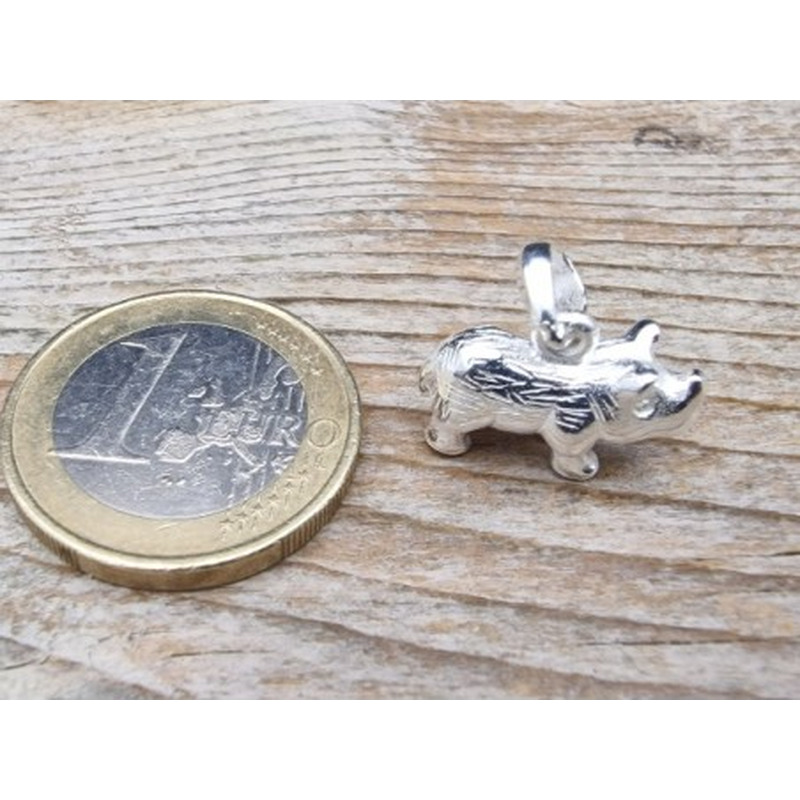 Charm Nashorn 17x12mm, 925 Silber
