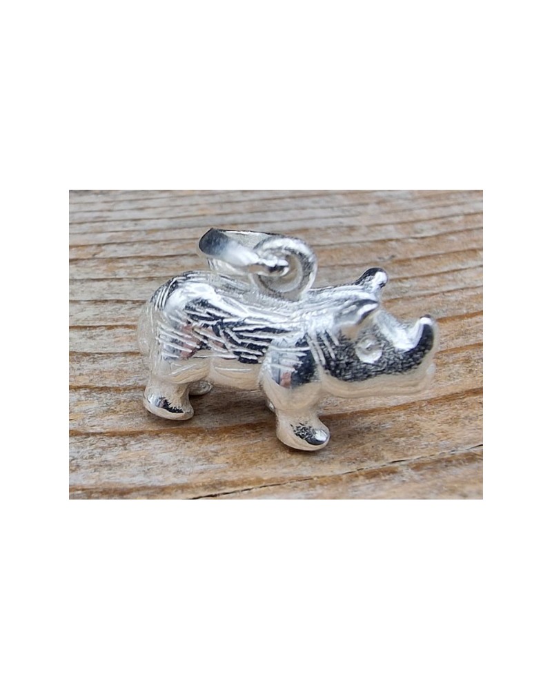 Charm Nashorn 17x12mm, 925 Silber