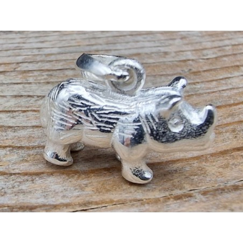 Charm Nashorn 17x12mm, 925 Silber