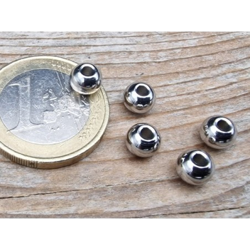 Zwischenteil, Kugel 6mm (50 Stk), Edelstahl