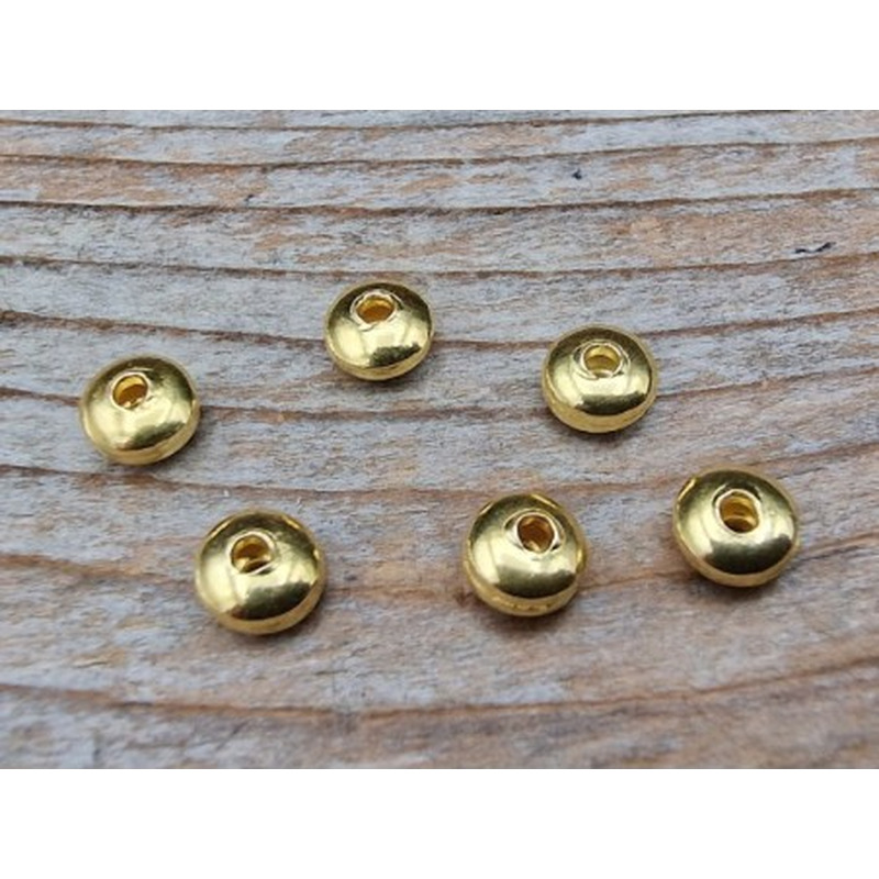 Zwischenteil, Scheibe 4x2mm, 925 Silber vergoldet