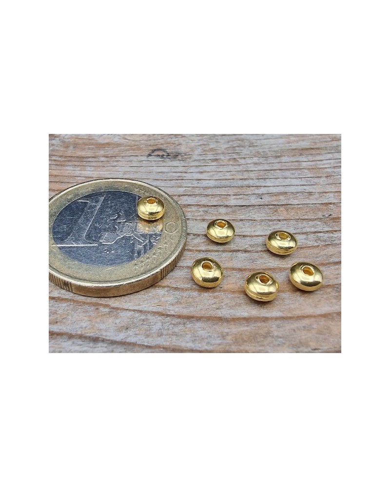 Zwischenteil, Scheibe 4x2mm, 925 Silber vergoldet
