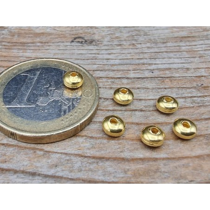 Zwischenteil, Scheibe 4x2mm, 925 Silber vergoldet
