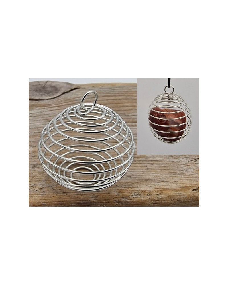 Spirale für Steine 30x35mm, Metall platinfarben