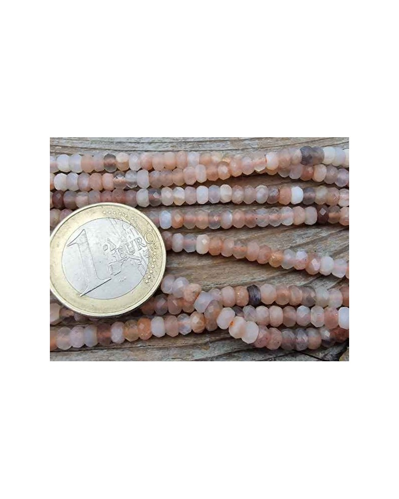 Mondsteintkette facettiert 4x2mm