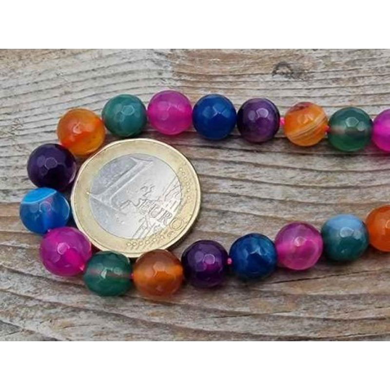 Achatkette Multicolor facettiert 8mm