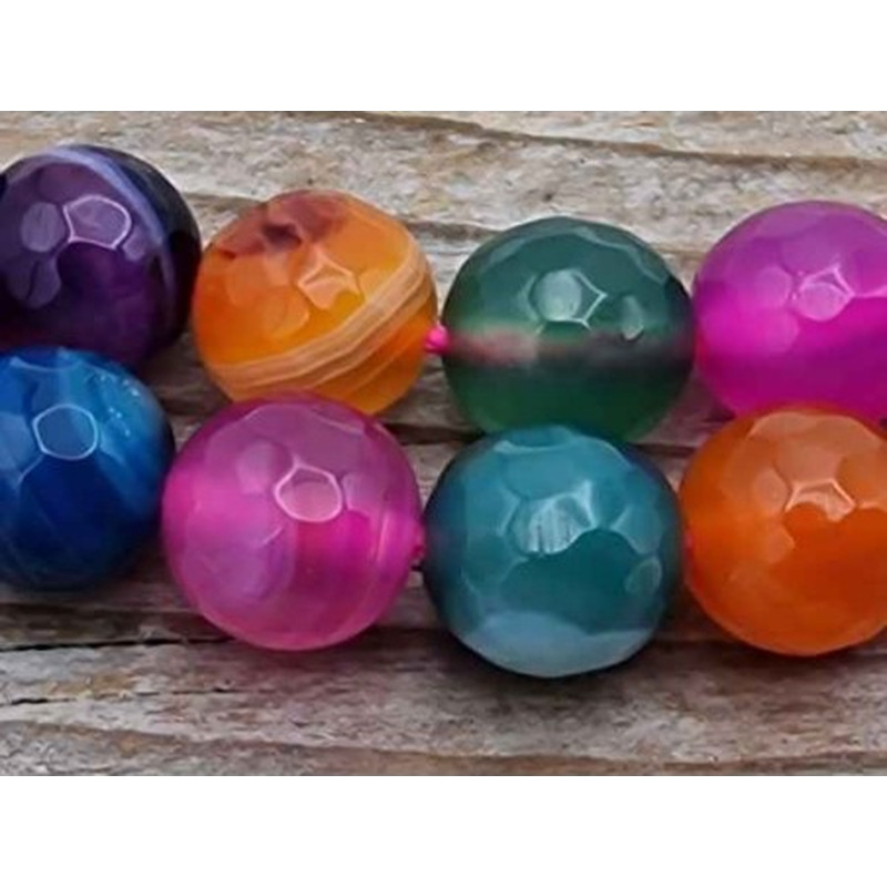 Achatkette Multicolor facettiert 8mm