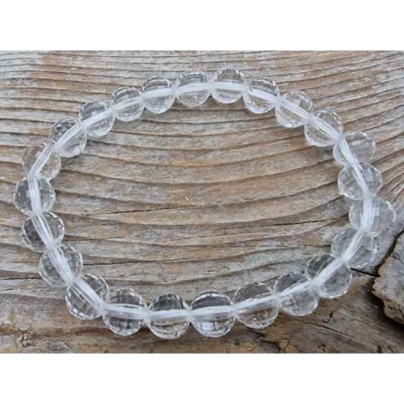 Bergkristall 8mm facettiert Armband