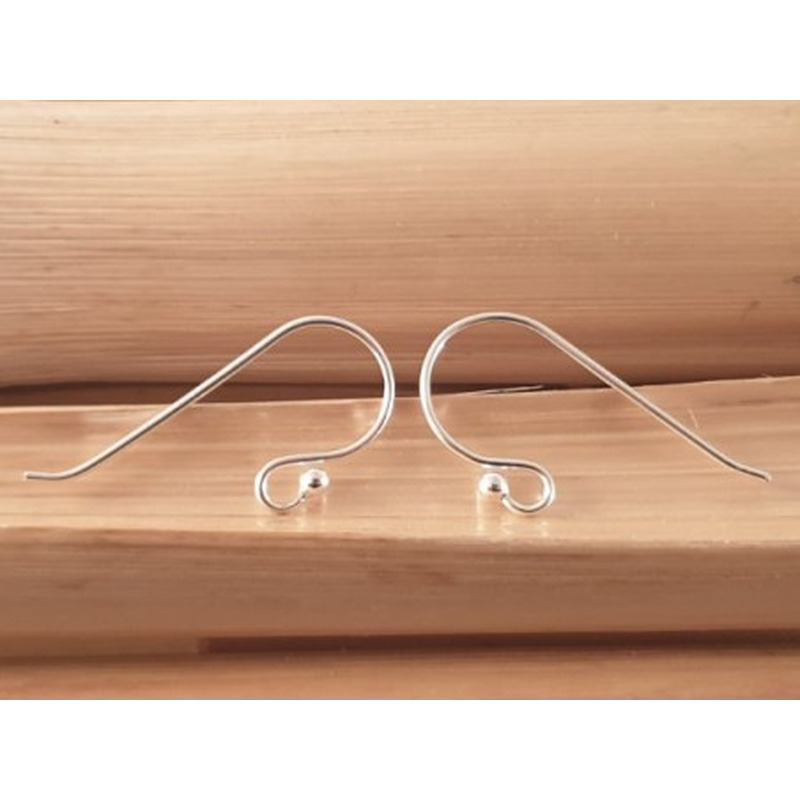 2 Stk. Ohrhaken 10mm, 925 Silber