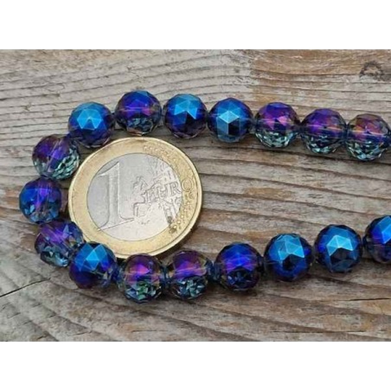 AquaAurakette facettiert 8mm