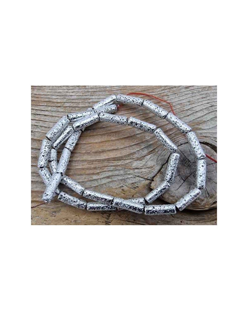 Blutsteinkette Silber(Hämatit) Lavalook 4x14mm
