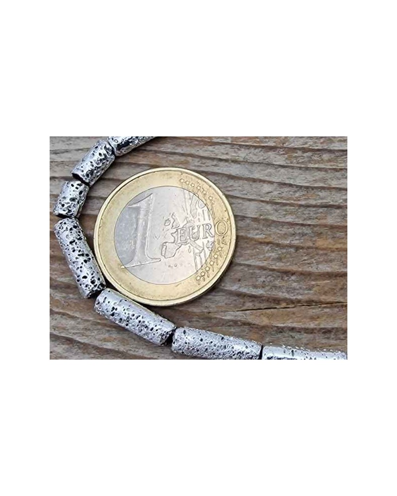 Blutsteinkette Silber(Hämatit) Lavalook 4x14mm