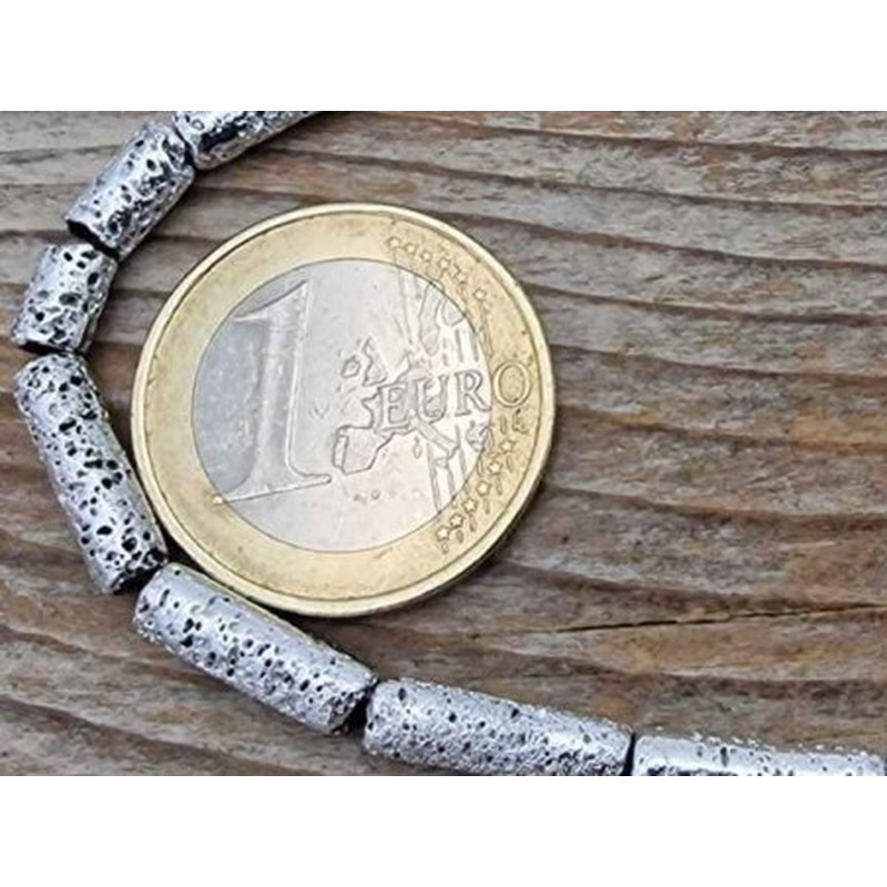 Blutsteinkette Silber(Hämatit) Lavalook 4x14mm