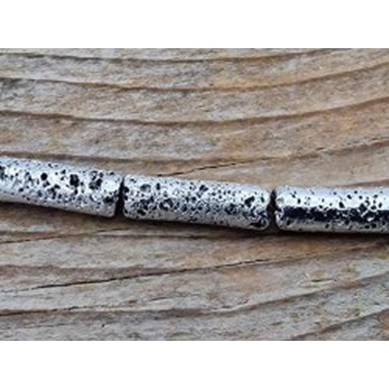 Blutsteinkette Silber(Hämatit) Lavalook 4x14mm