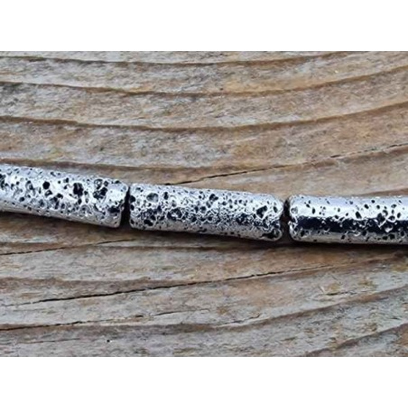 Blutsteinkette Silber(Hämatit) Lavalook 4x14mm