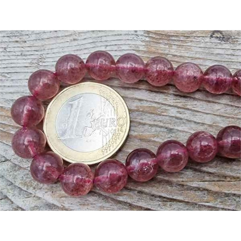 Erdbeerquarzkette 8mm