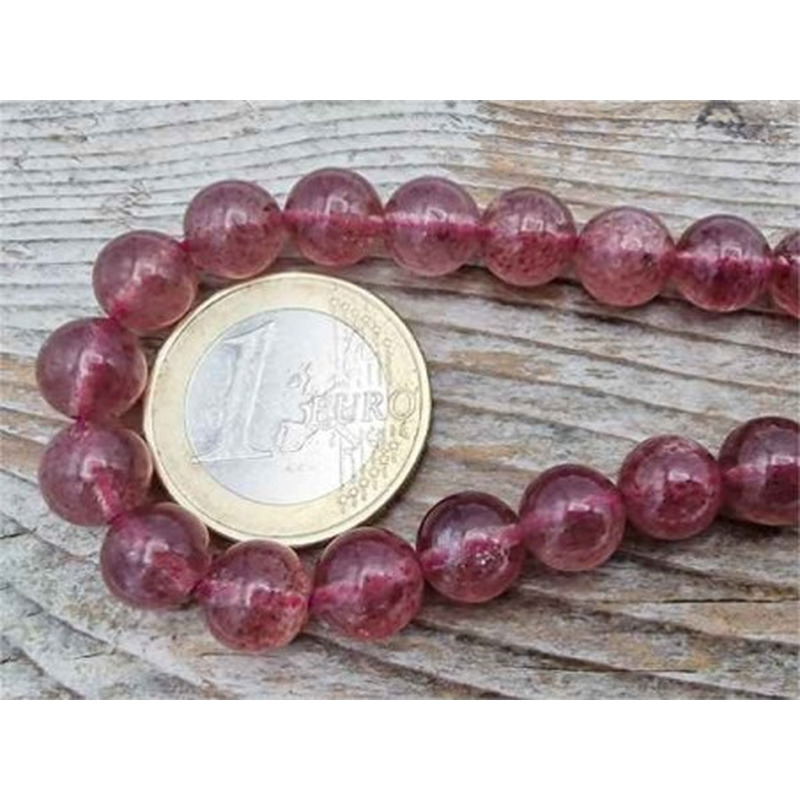 Erdbeerquarzkette 8mm