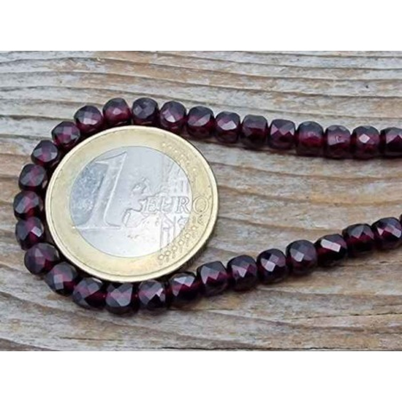 Granatkette facettiert 4x4mm