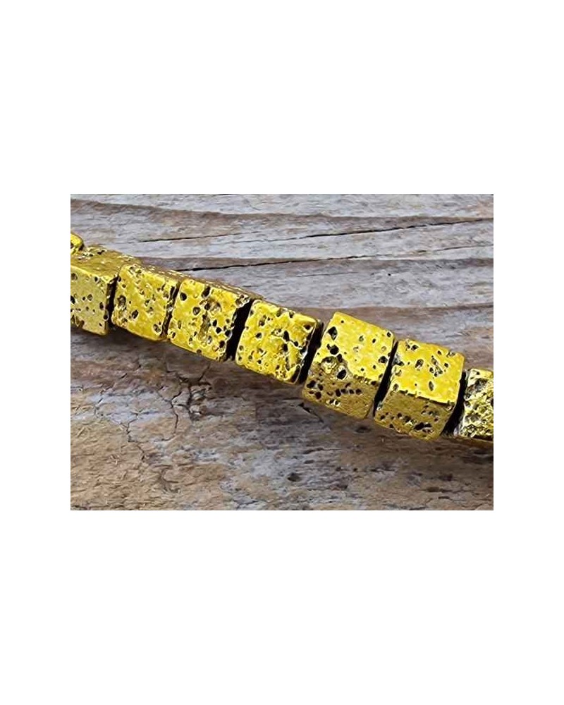 Blutsteinkette Gold (Hämatit) Lavalook 4x4mm